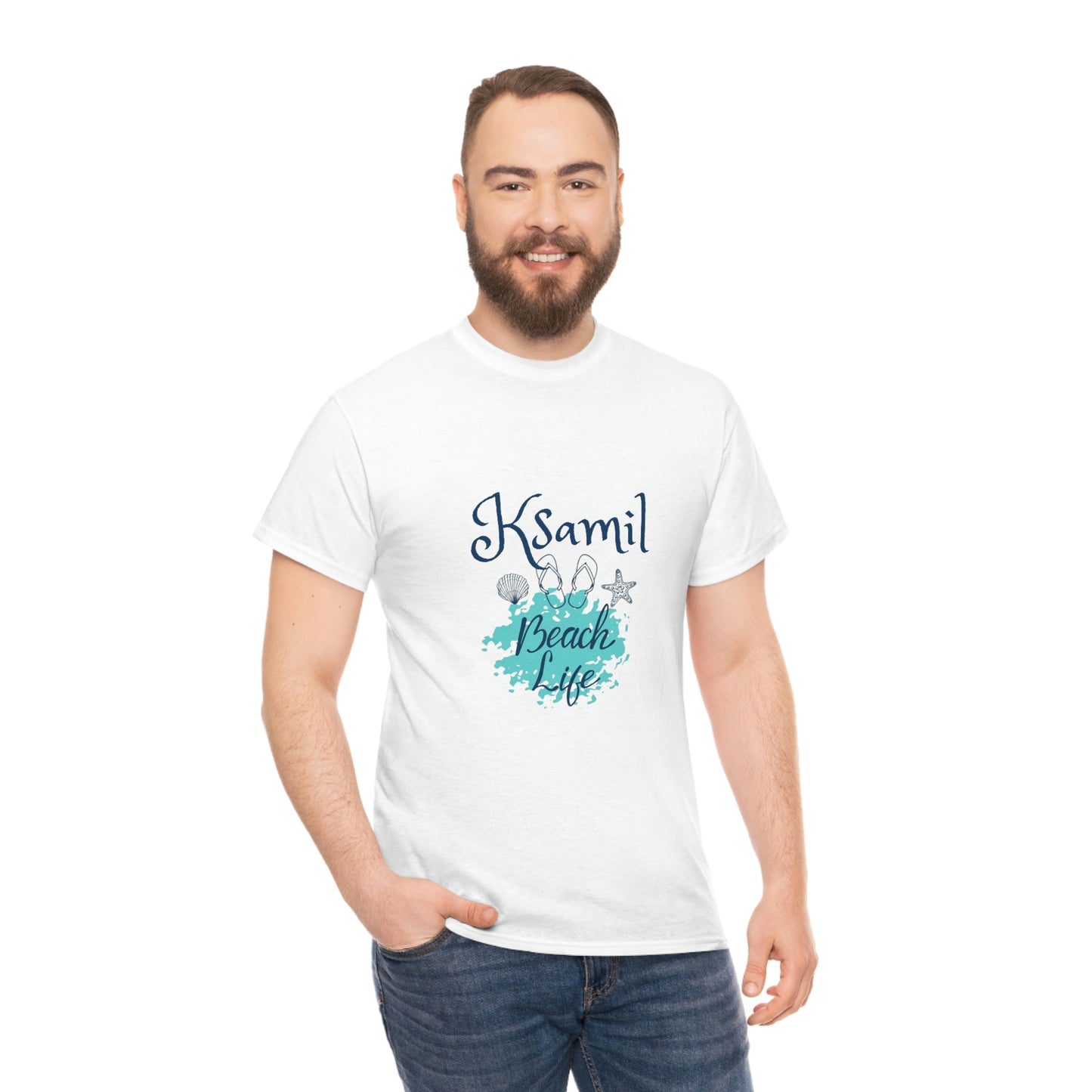 Ich liebe Strandleben Ksamil Damen/Herren Baumwoll-T-Shirt