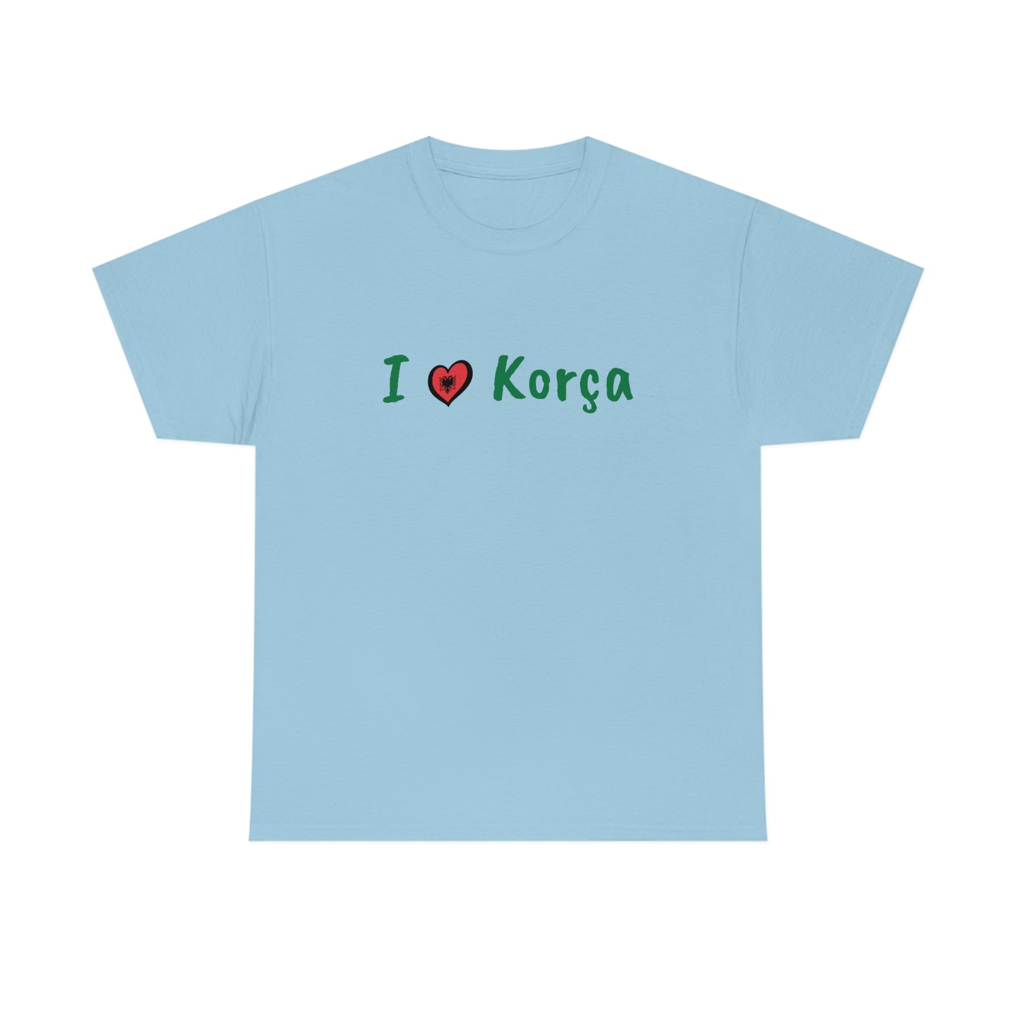 I Love Korca Baumwoll-T-Shirt für Damen/Herren