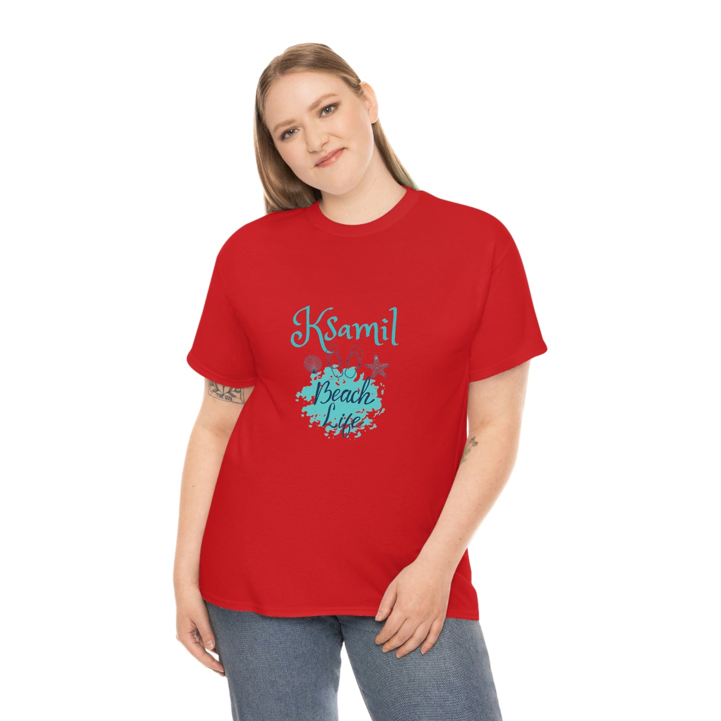 Ich liebe Strandleben Ksamil Damen/Herren Baumwoll-T-Shirt