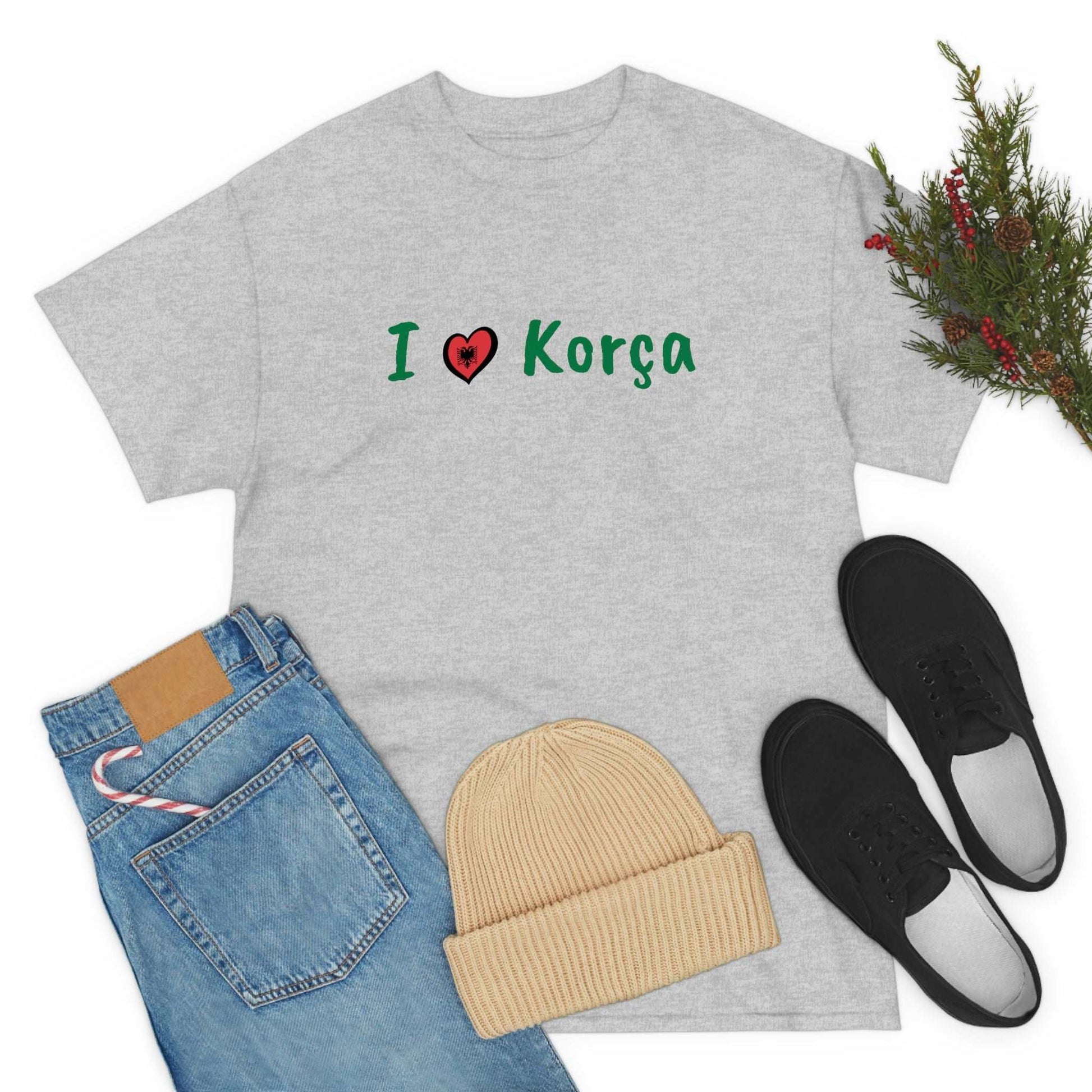 I Love Korca Cotton T-Shirt for Women/Men