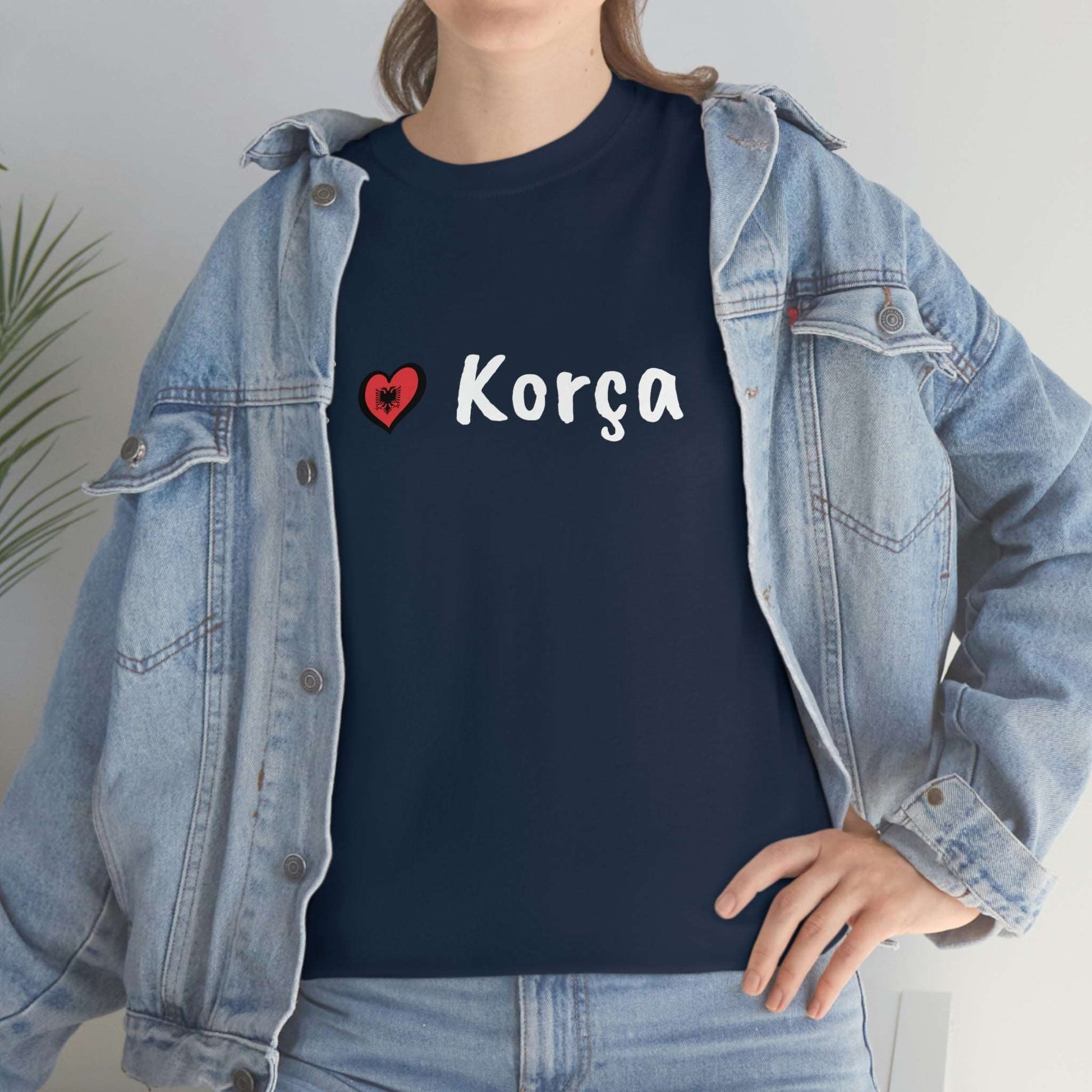 I Love Korca Cotton T-Shirt for Women/Men