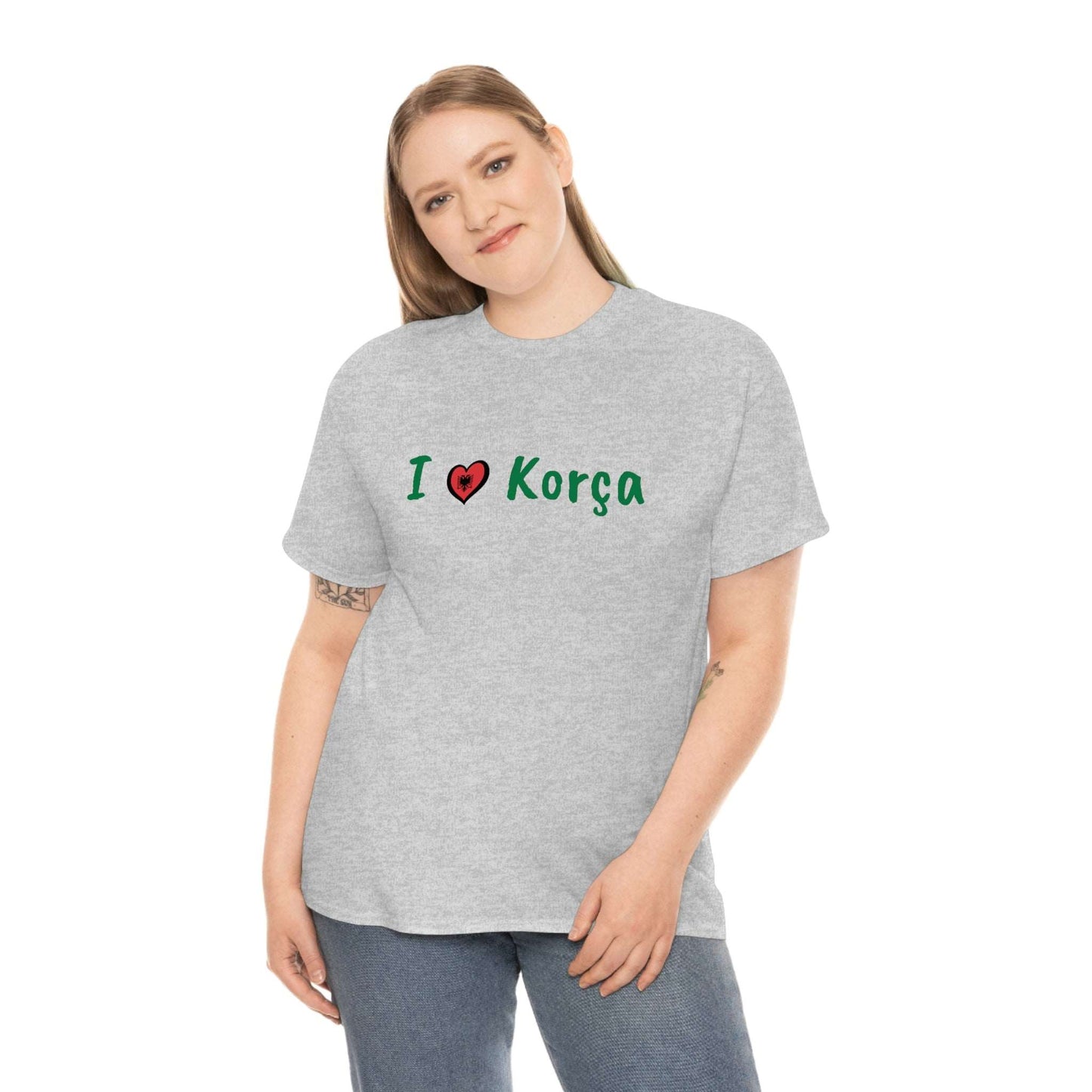 I Love Korca Cotton T-Shirt for Women/Men
