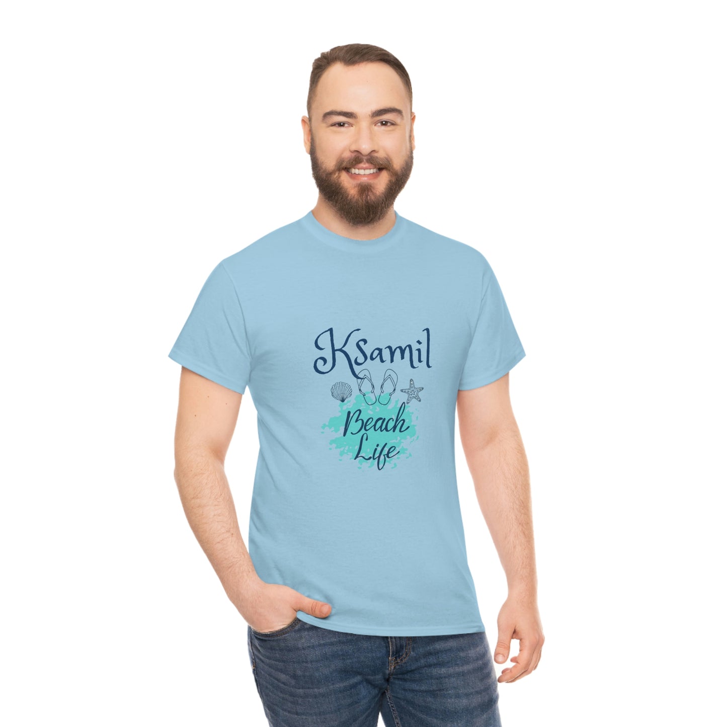 Ich liebe Strandleben Ksamil Damen/Herren Baumwoll-T-Shirt