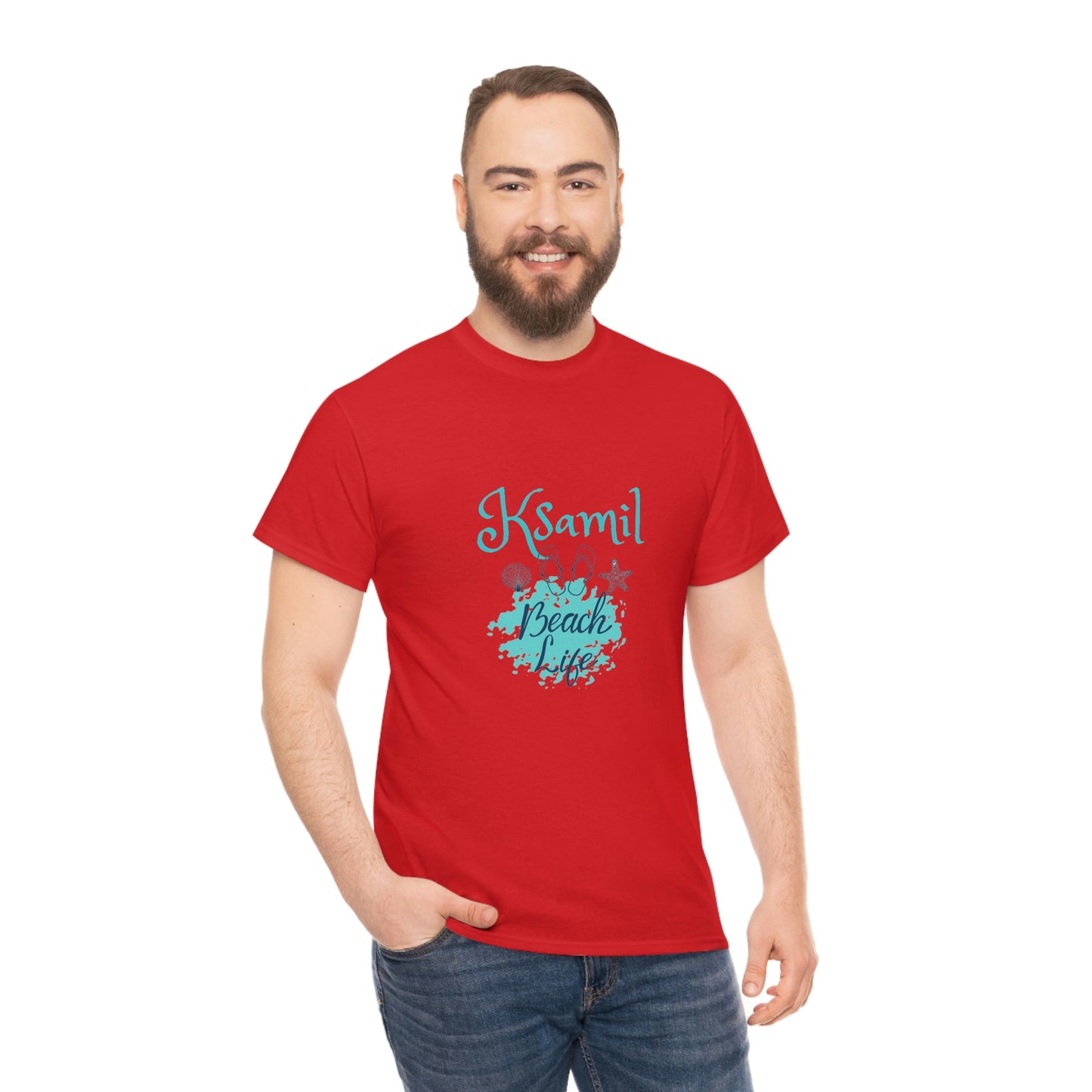 Ich liebe Strandleben Ksamil Damen/Herren Baumwoll-T-Shirt