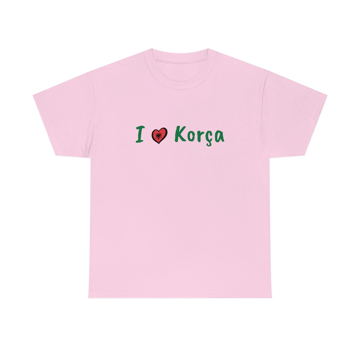 I Love Korca Baumwoll-T-Shirt für Damen/Herren