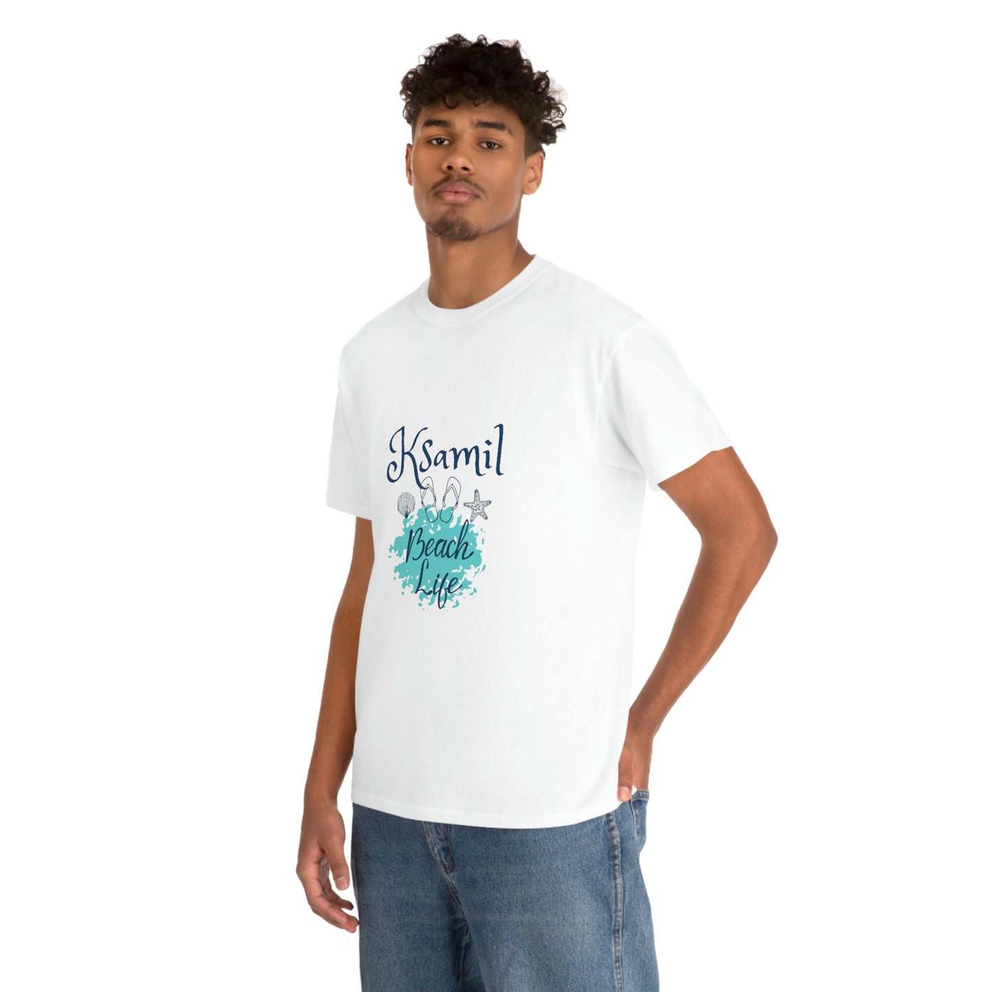 Ich liebe Strandleben Ksamil Damen/Herren Baumwoll-T-Shirt