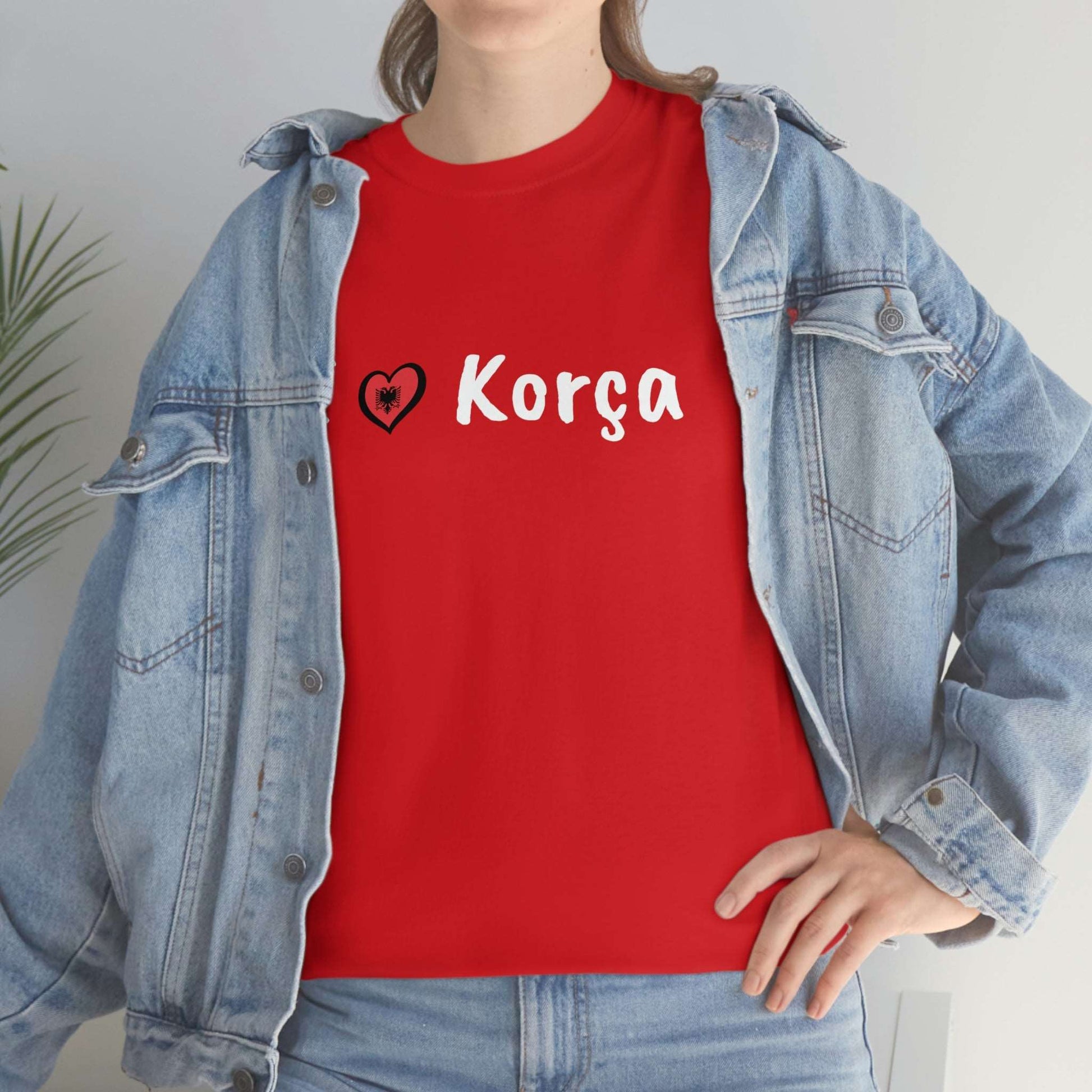 I Love Korca Cotton T-Shirt for Women/Men