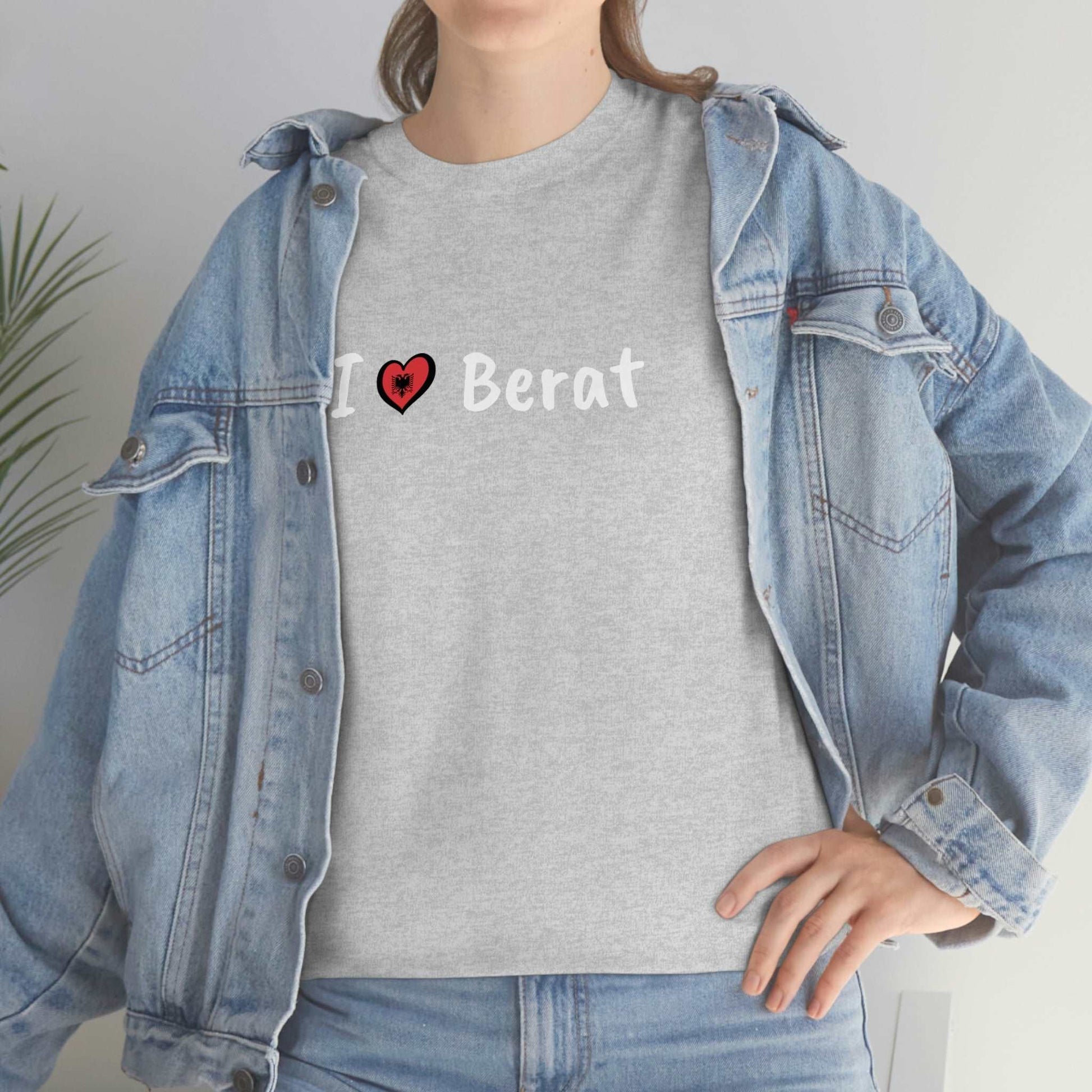 I Love Berat Cotton T-Shirt for Women/Men