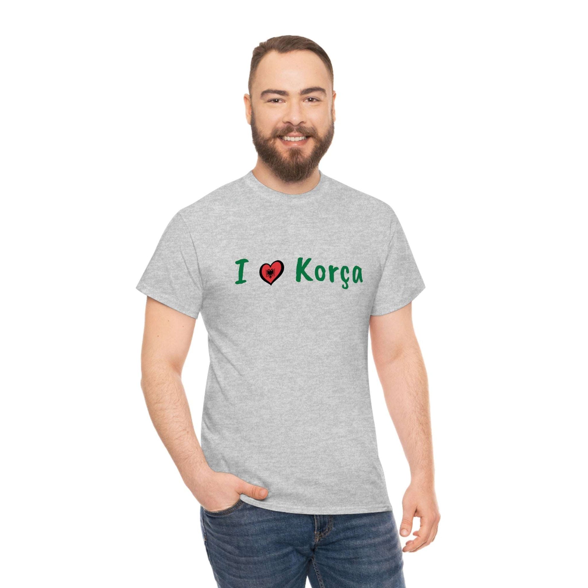 I Love Korca Cotton T-Shirt for Women/Men