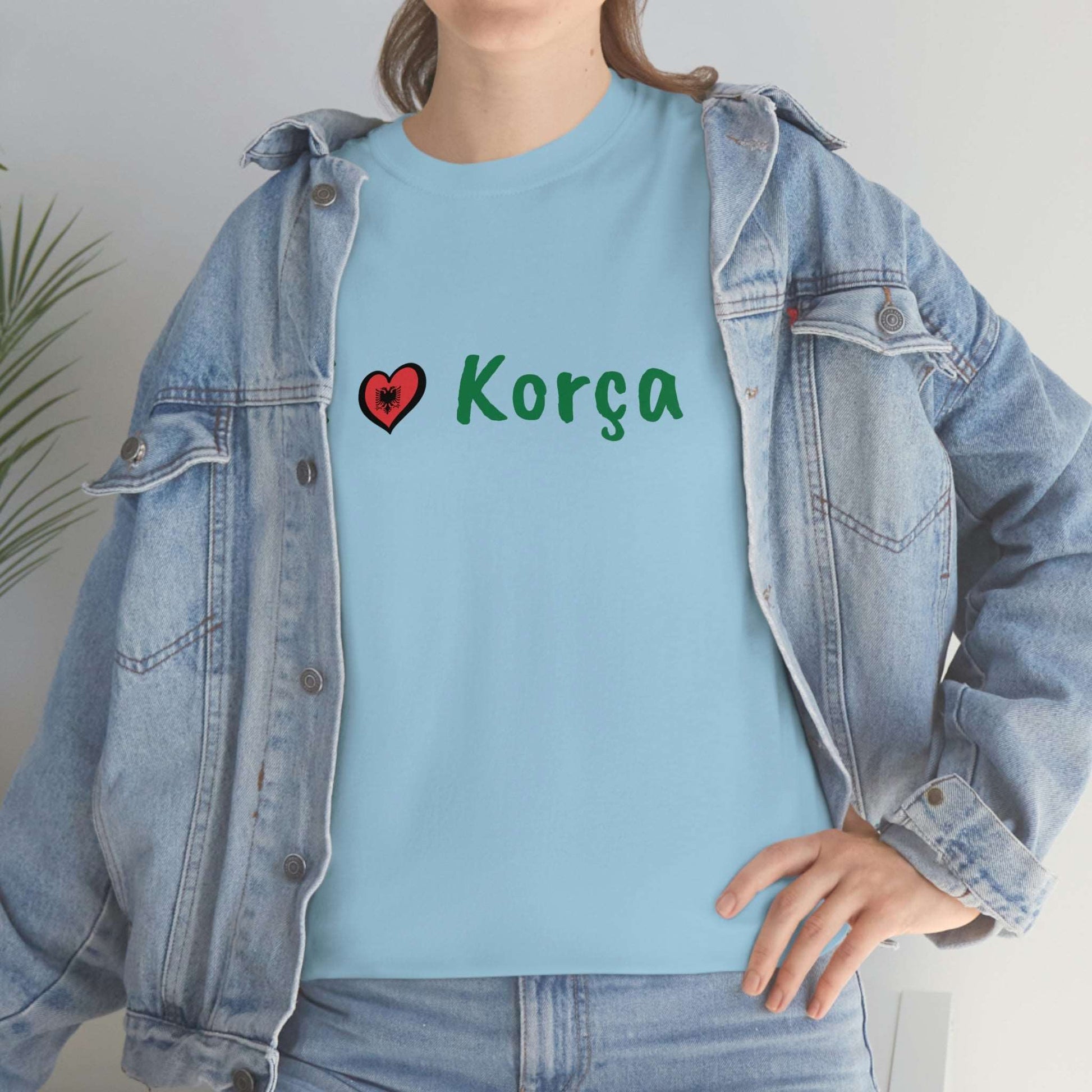 I Love Korca Cotton T-Shirt for Women/Men
