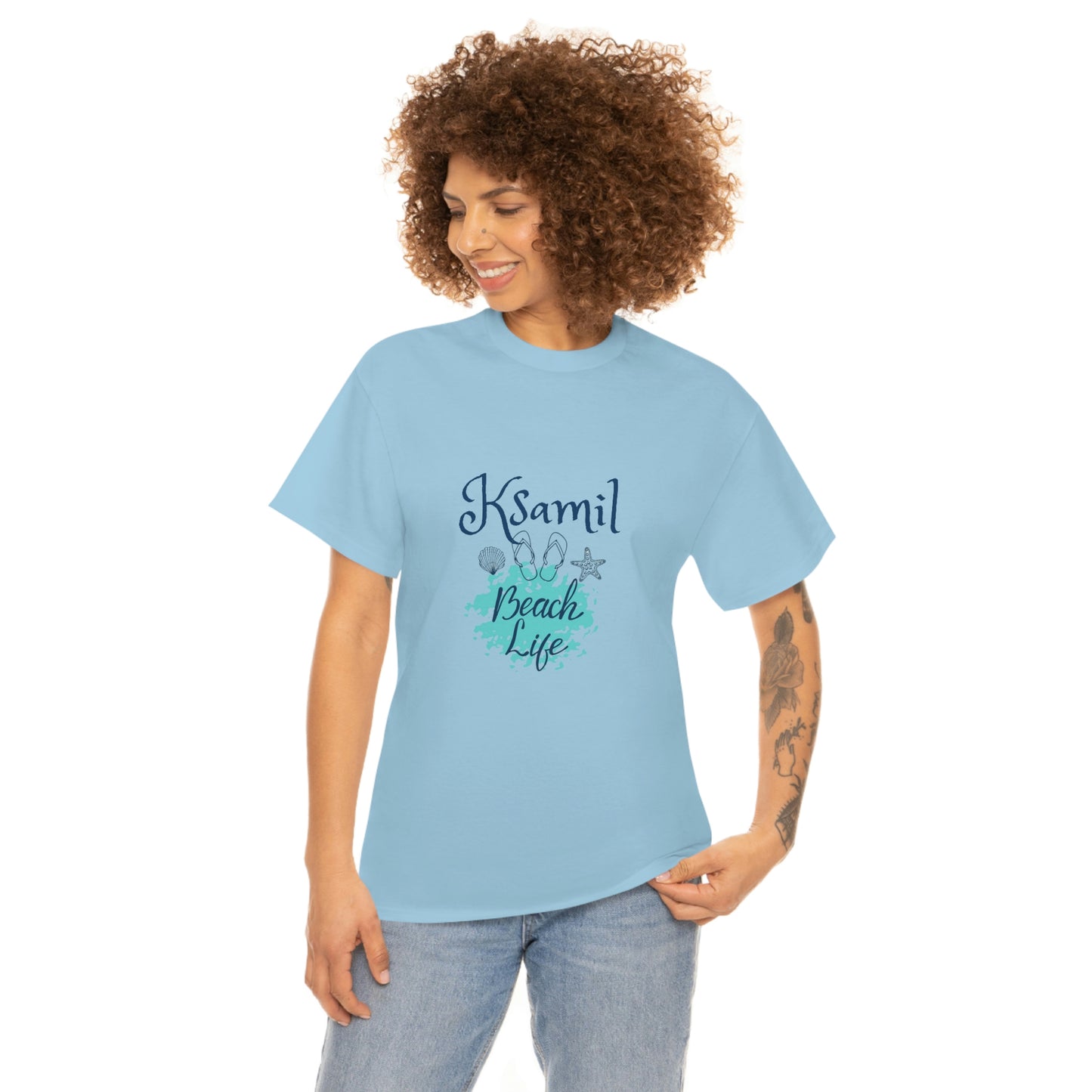 Ich liebe Strandleben Ksamil Damen/Herren Baumwoll-T-Shirt