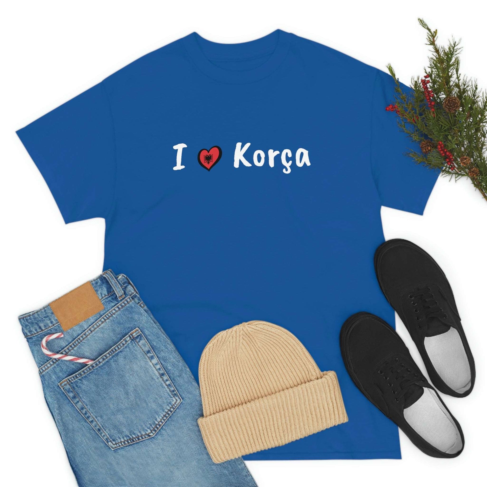 I Love Korca Cotton T-Shirt for Women/Men