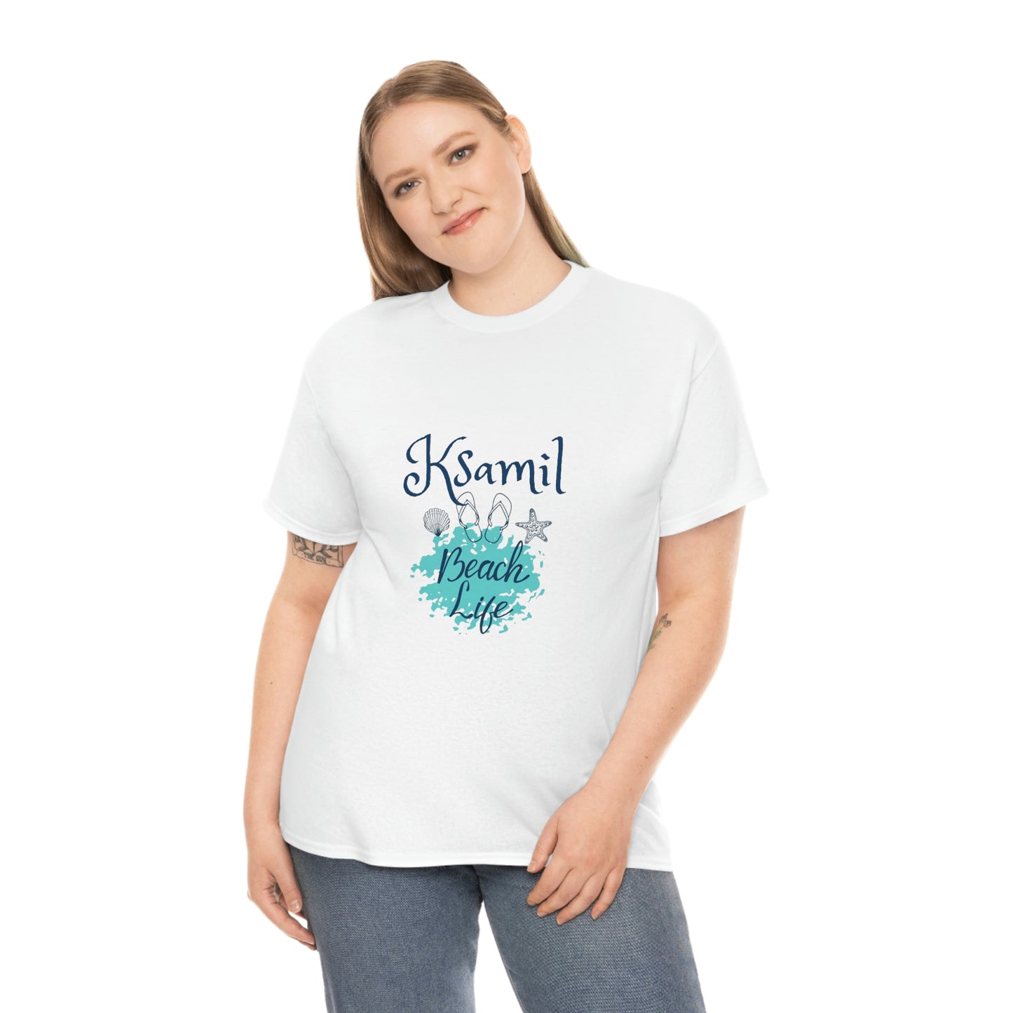 Ich liebe Strandleben Ksamil Damen/Herren Baumwoll-T-Shirt