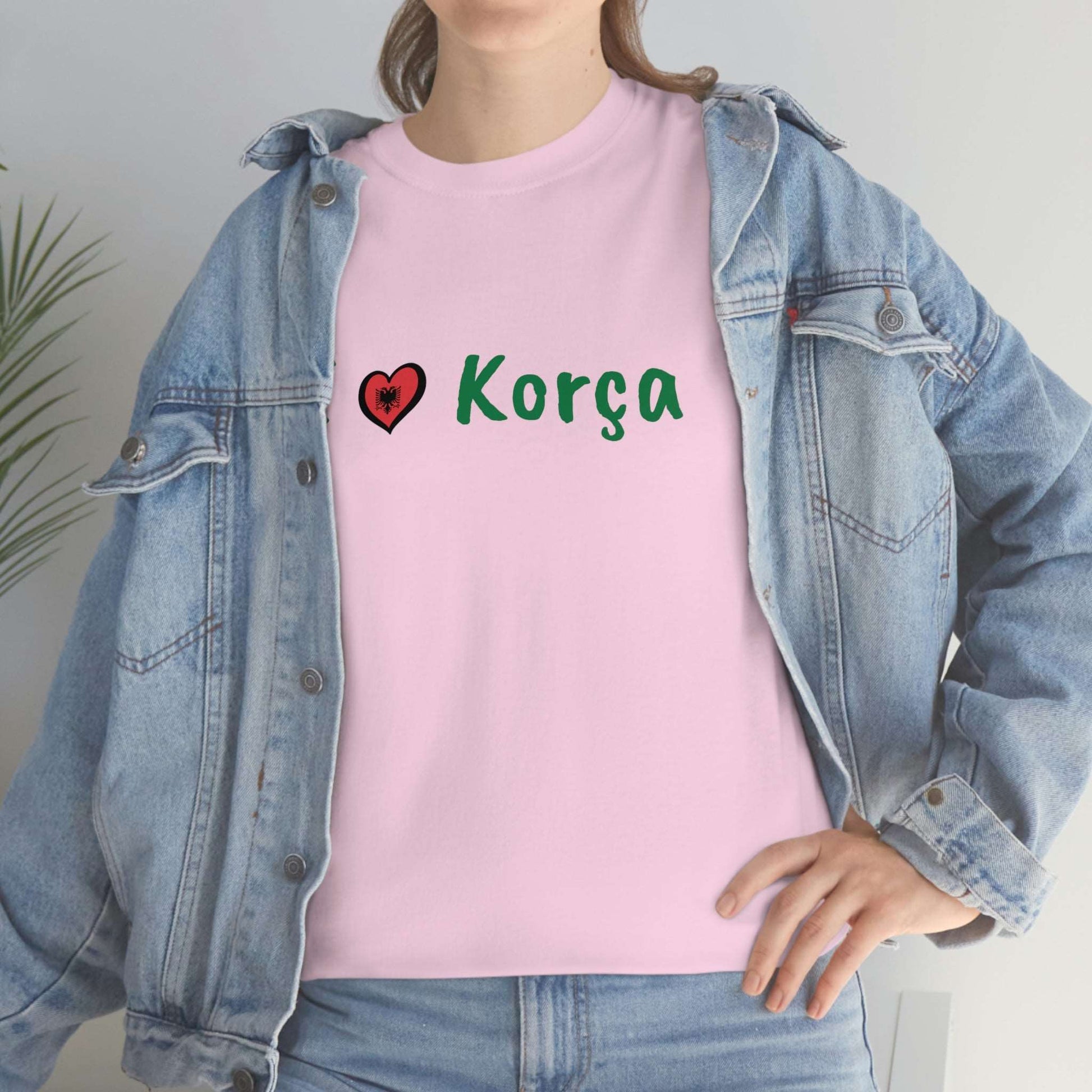I Love Korca Cotton T-Shirt for Women/Men