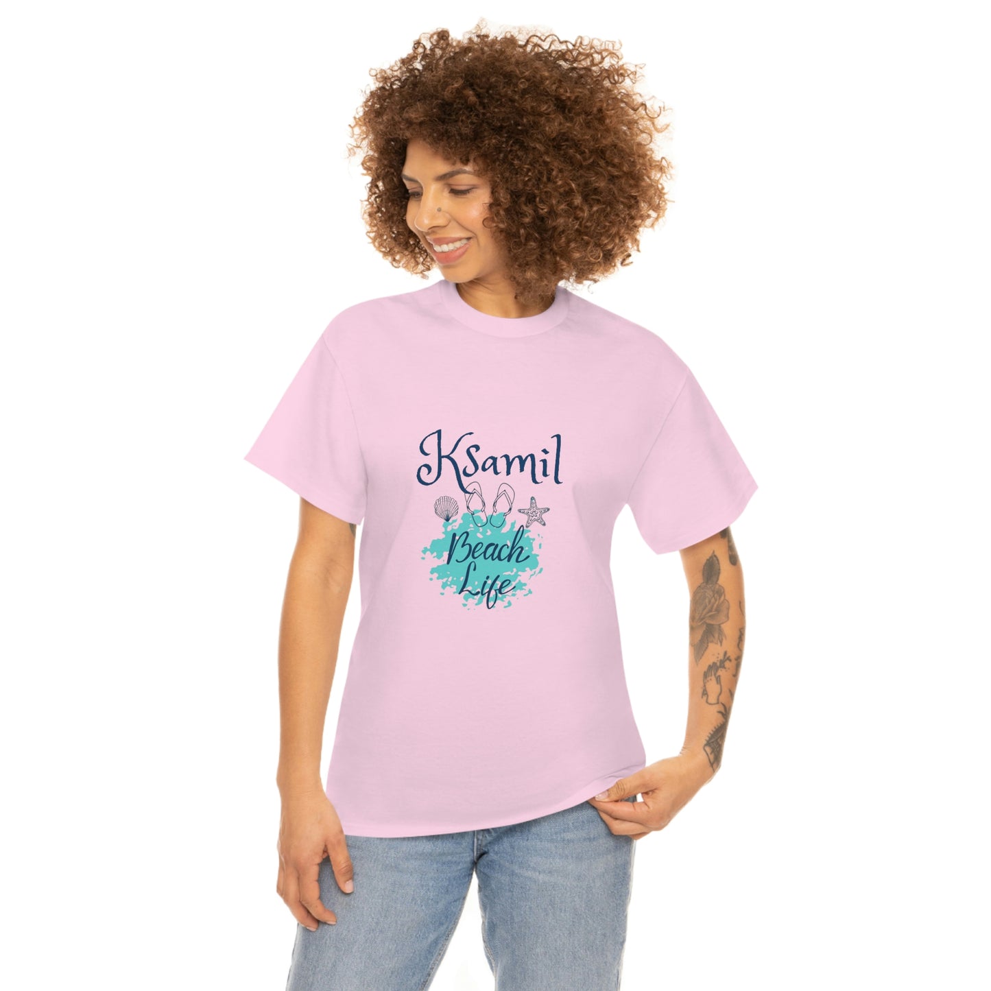 Ich liebe Strandleben Ksamil Damen/Herren Baumwoll-T-Shirt