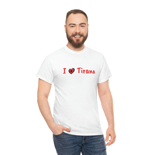 I Love Tirana Cotton T-Shirt for Women/Men