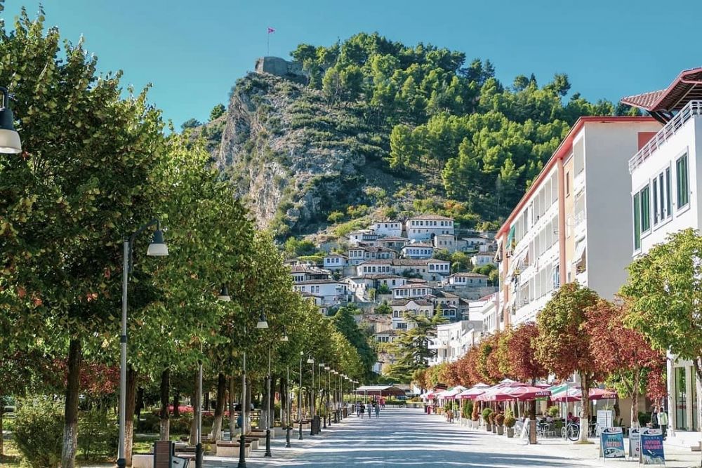 Visite privée d'une journée de la ville UNESCO de Berat avec expérience viticole en option, voiture et chauffeur inclus