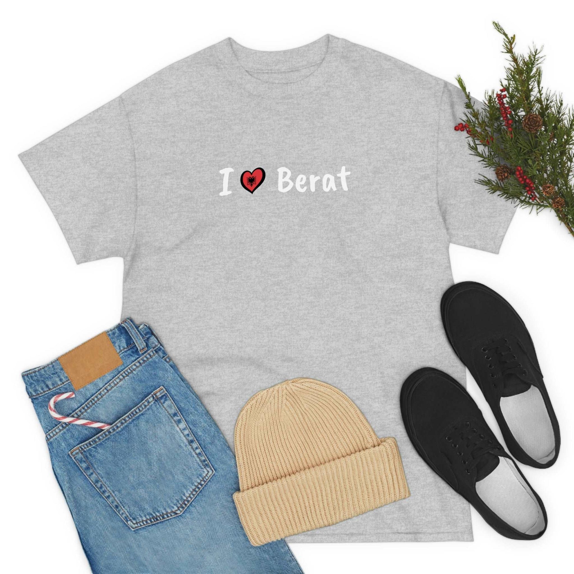 I Love Berat Cotton T-Shirt for Women/Men
