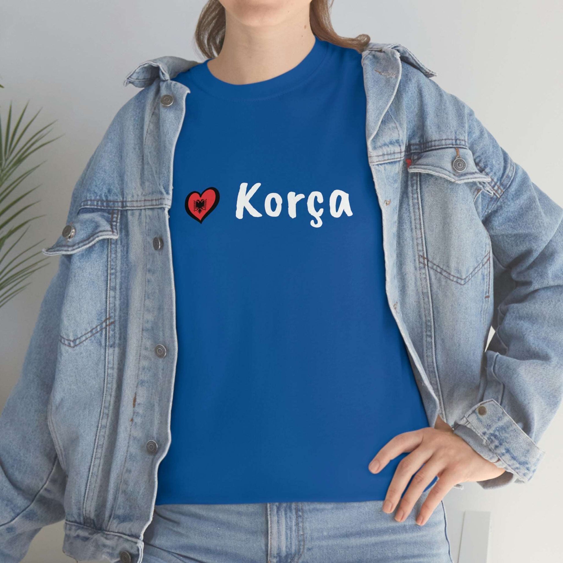 I Love Korca Cotton T-Shirt for Women/Men