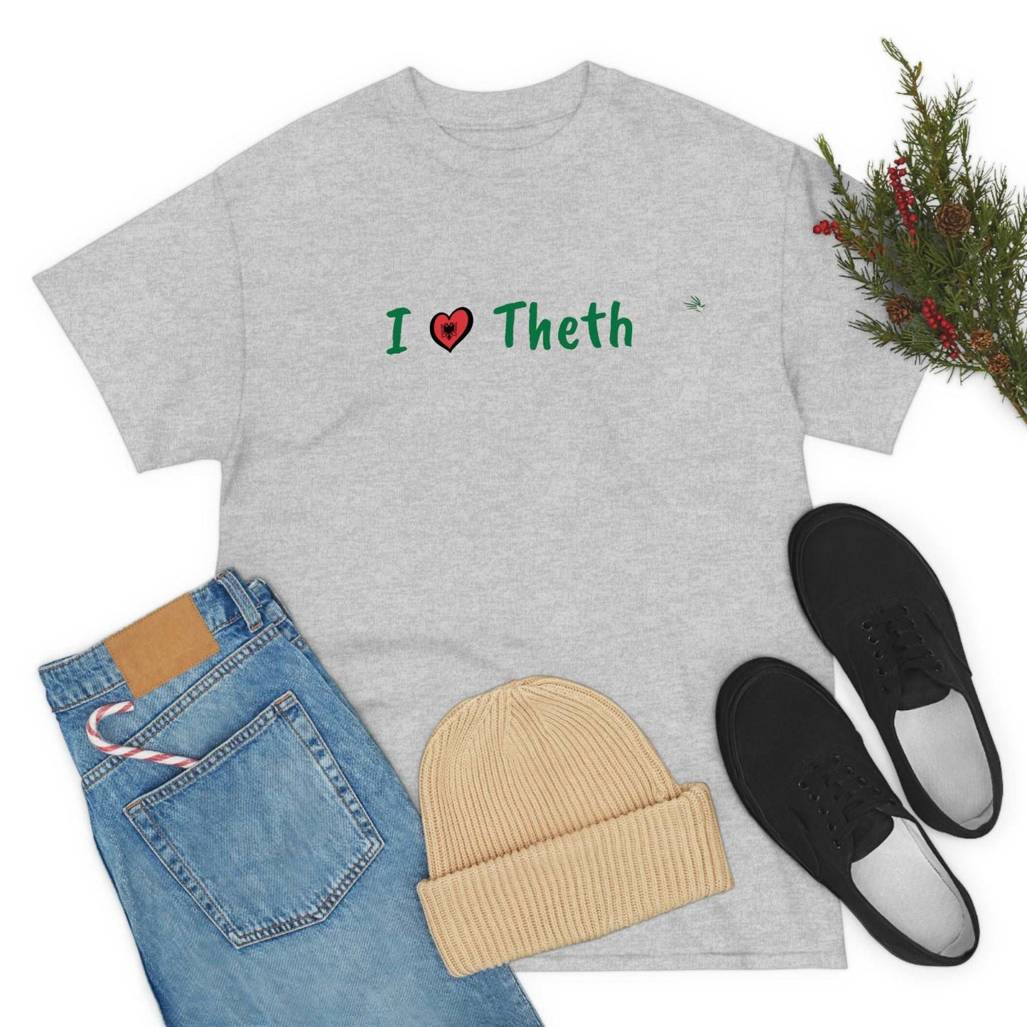 I Love Theth, Cotton T-Shirt for Women/Men