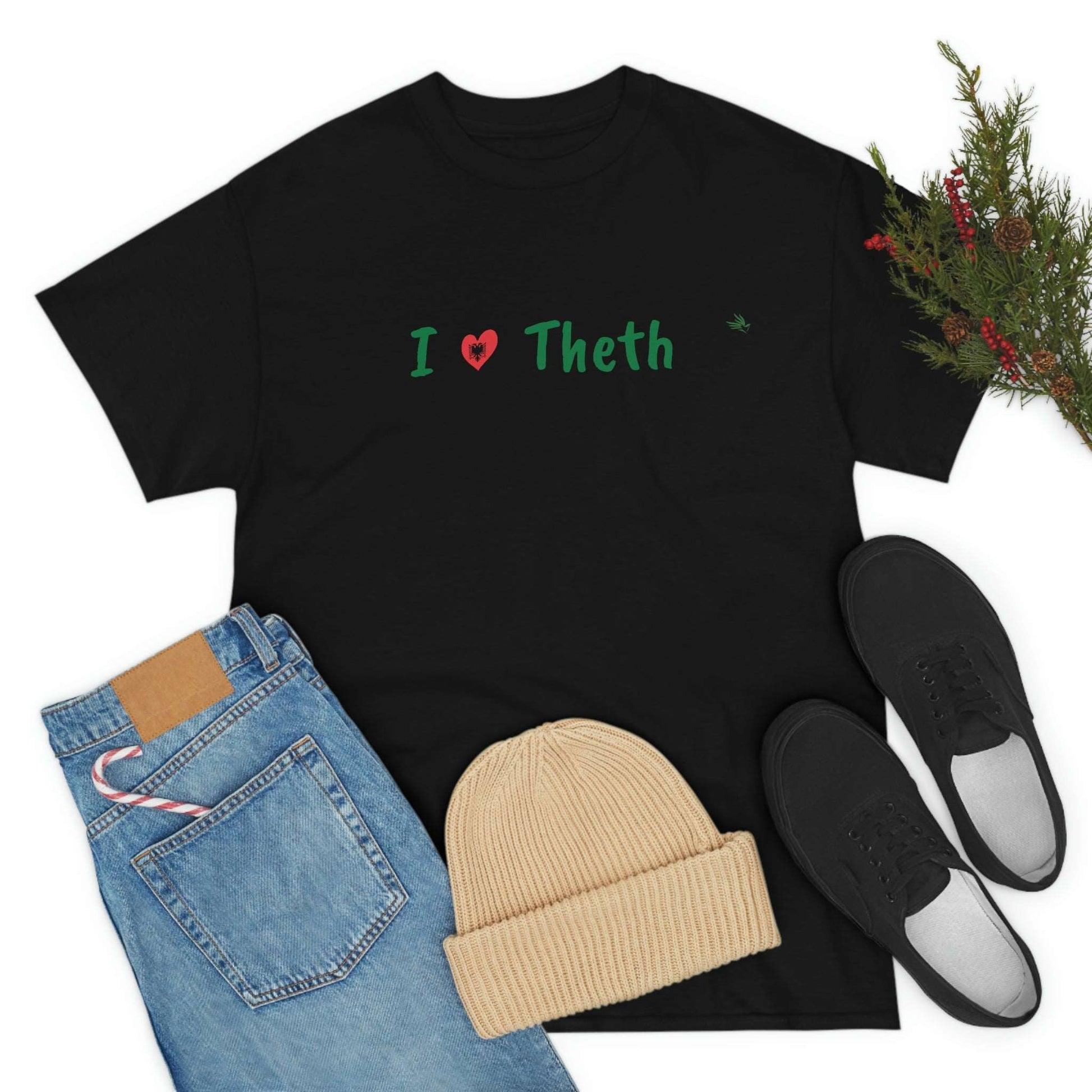 I Love Theth, Cotton T-Shirt for Women/Men