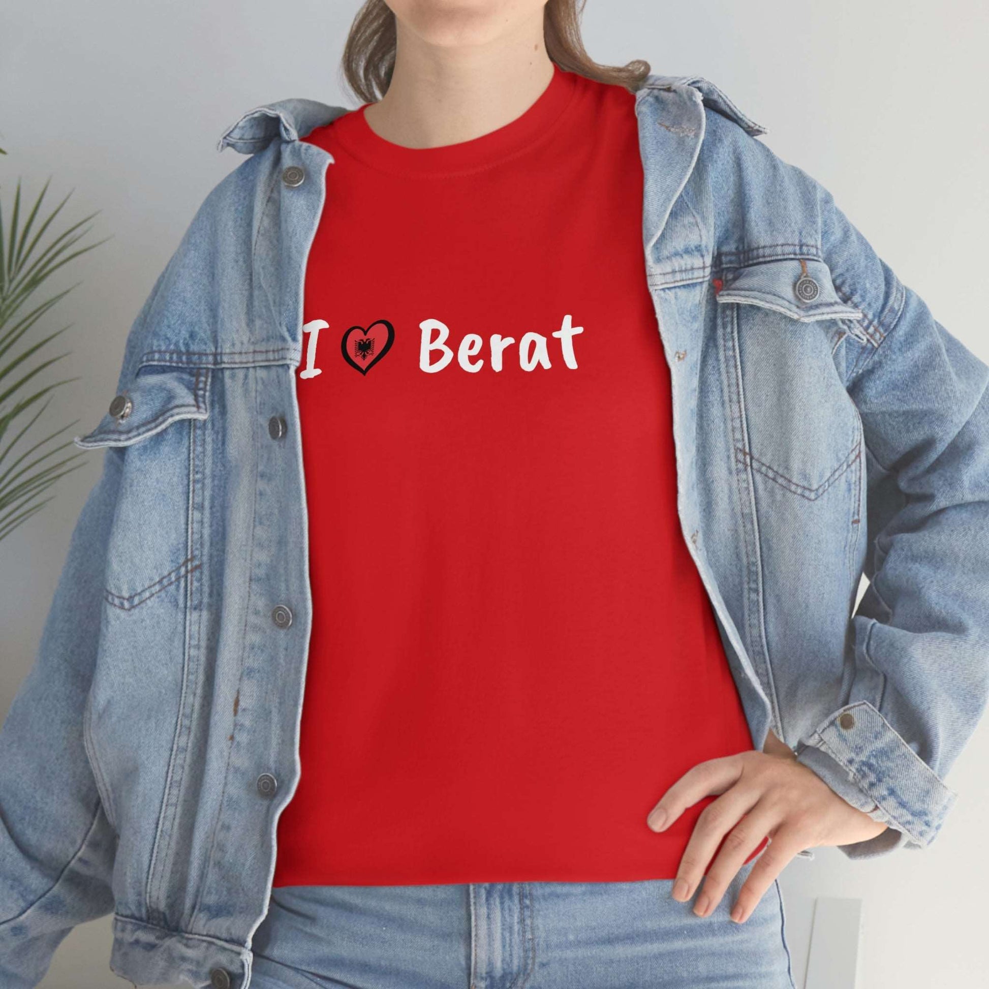 I Love Berat Cotton T-Shirt for Women/Men