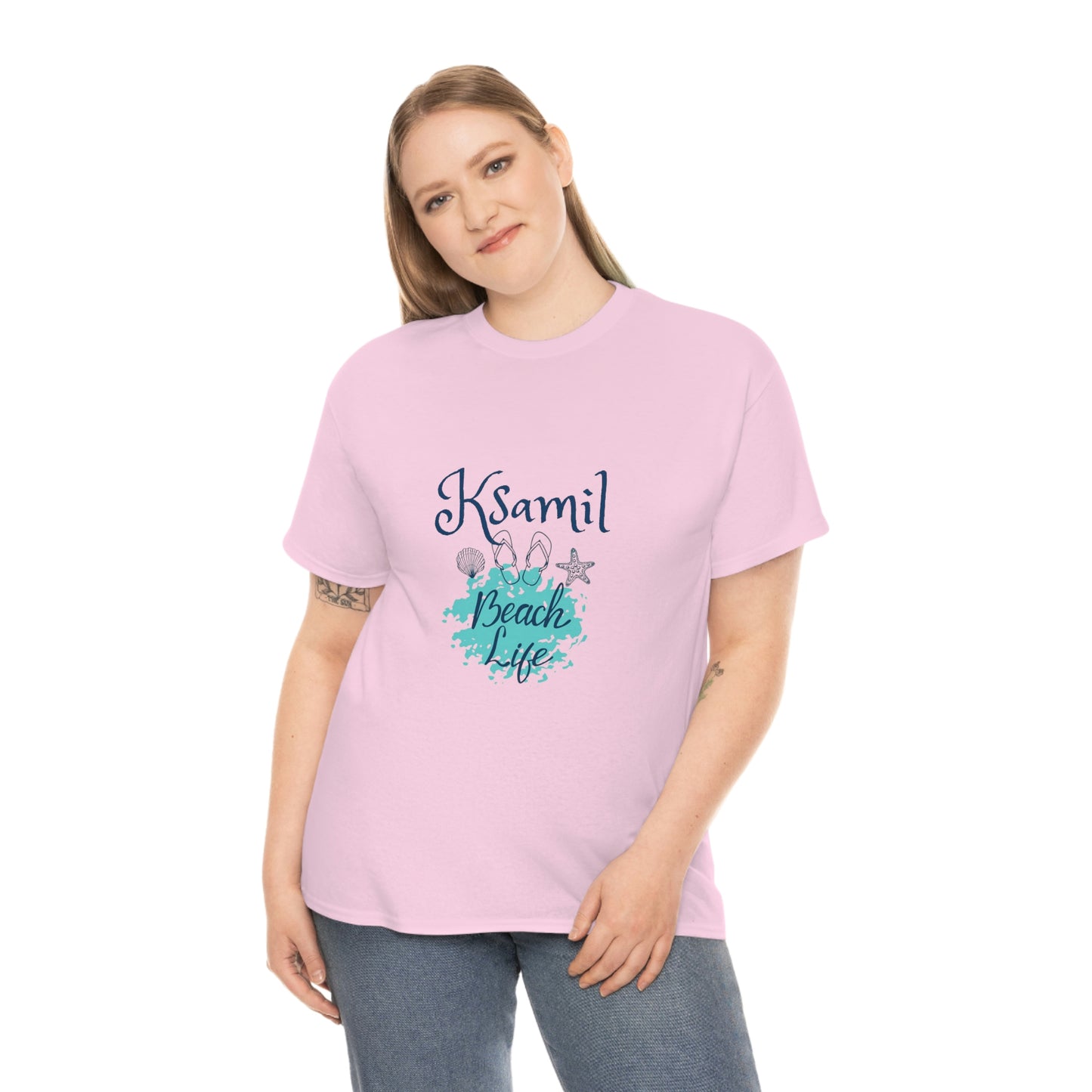 Ich liebe Strandleben Ksamil Damen/Herren Baumwoll-T-Shirt
