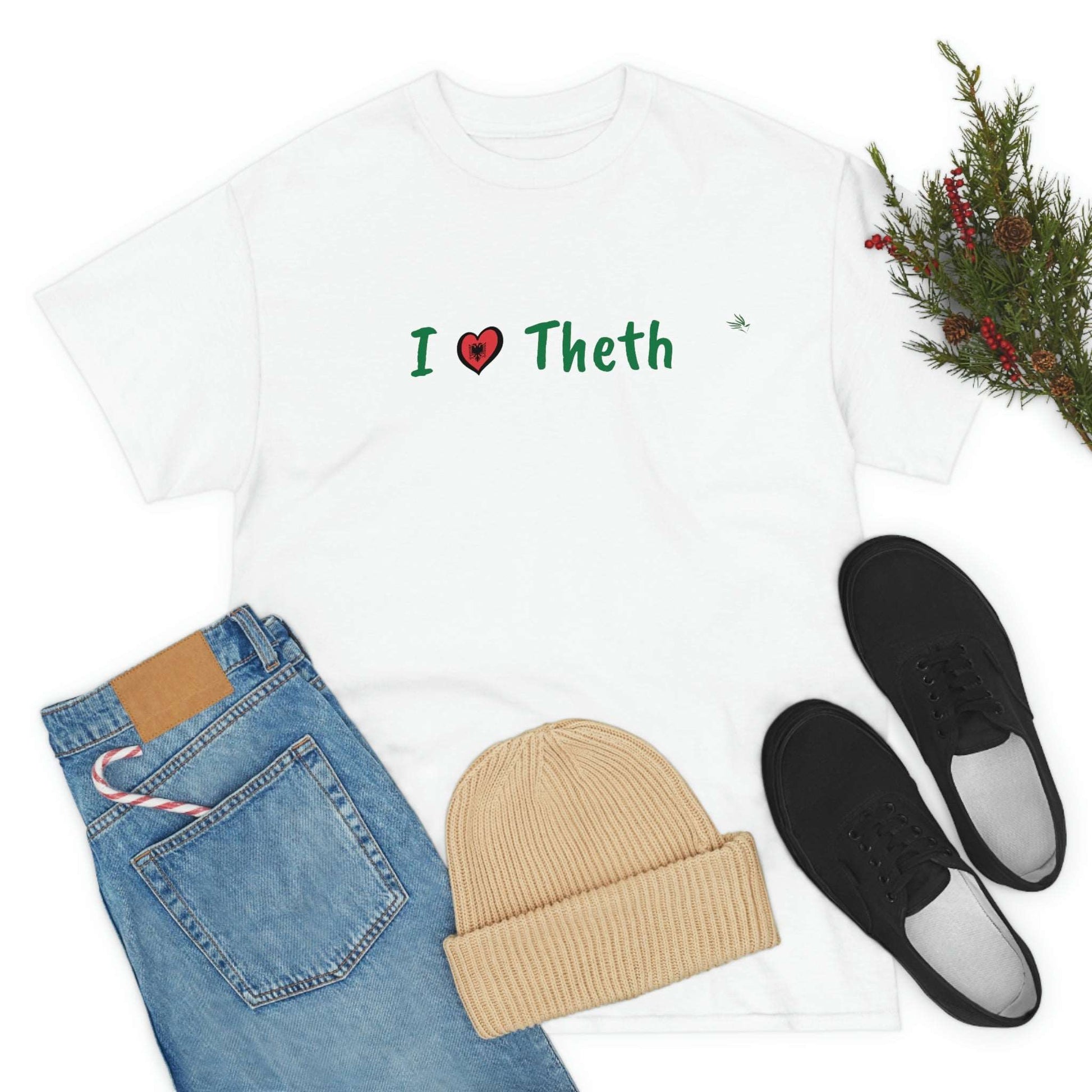 I Love Theth, Cotton T-Shirt for Women/Men