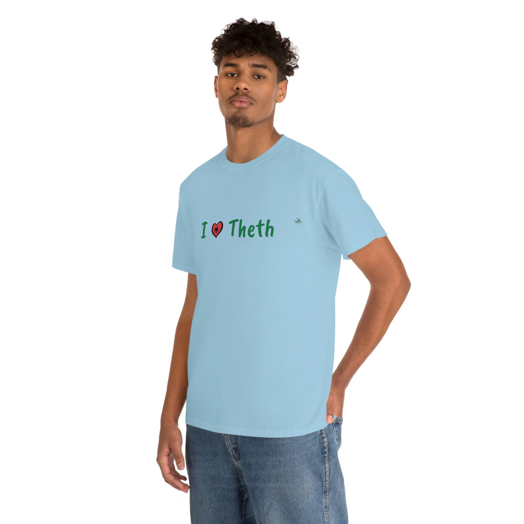 I Love Theth, Baumwoll-T-Shirt für Damen/Herren
