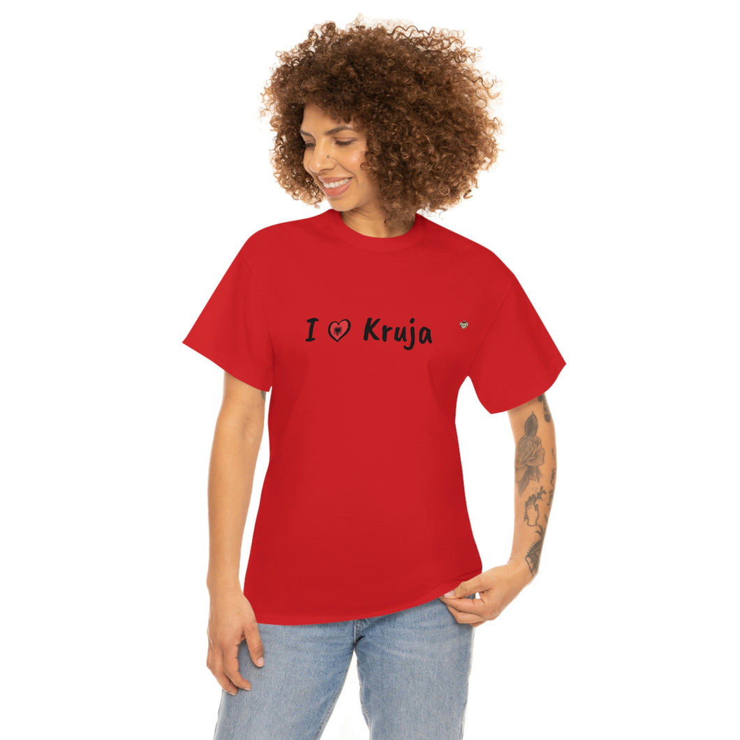 I Love Kruja Baumwoll-T-Shirt für Damen/Herren