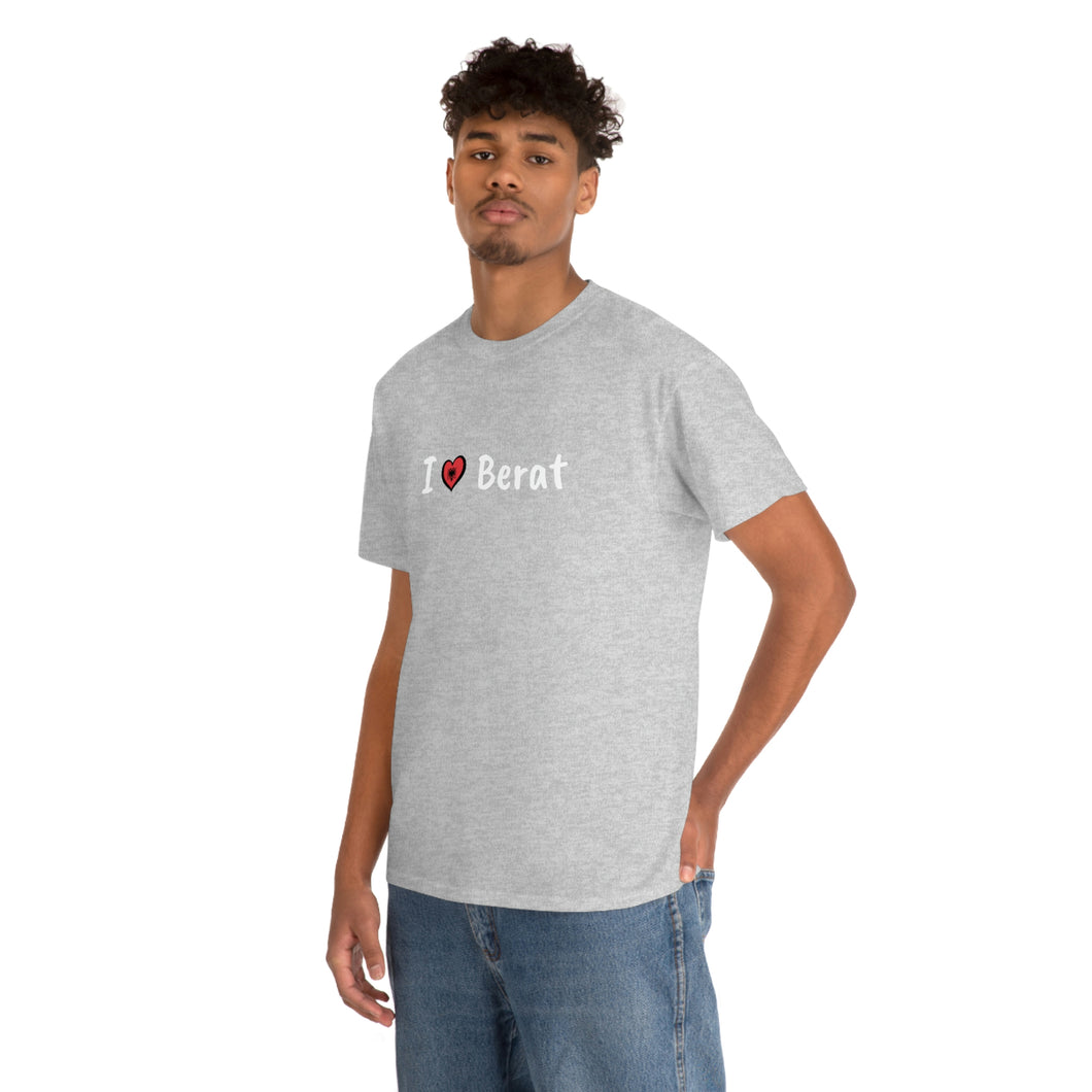 T-shirt en coton I Love Berat pour femmes/hommes