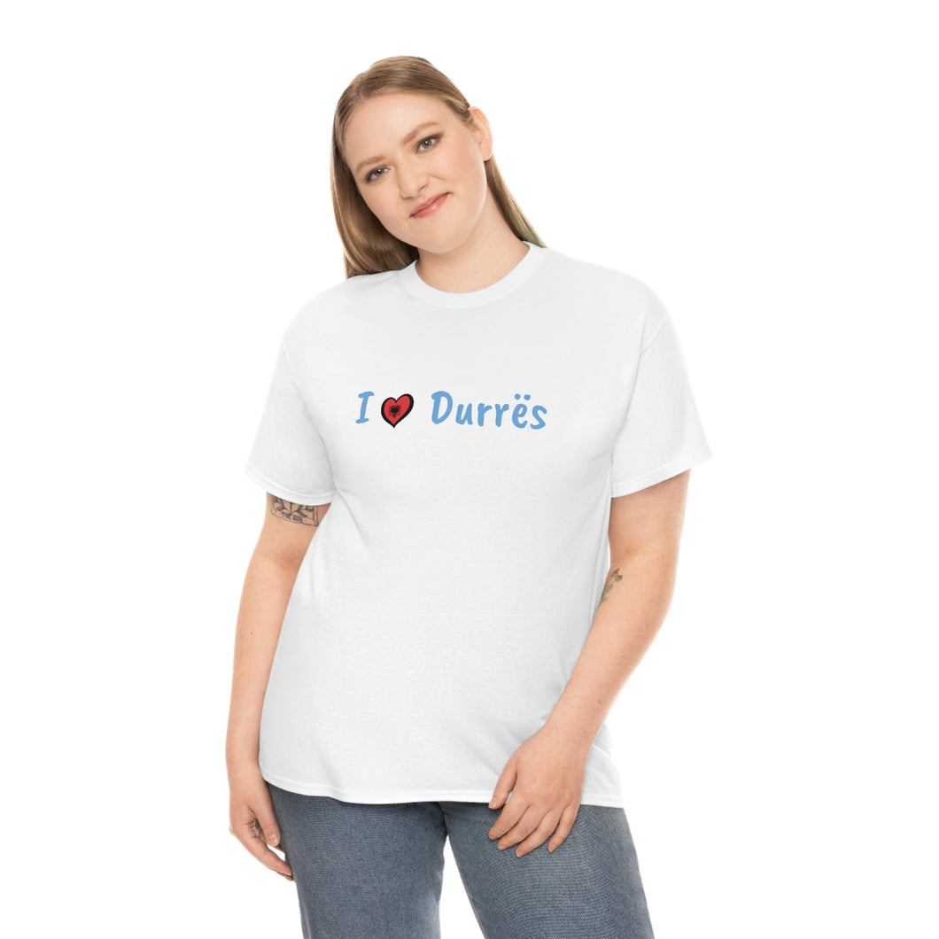 I Love Durres Baumwoll-T-Shirt für Damen/Herren