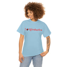 Charger l&#39;image dans la galerie, J&#39;aime Gjirokastra T-shirt en coton pour femmes/hommes
