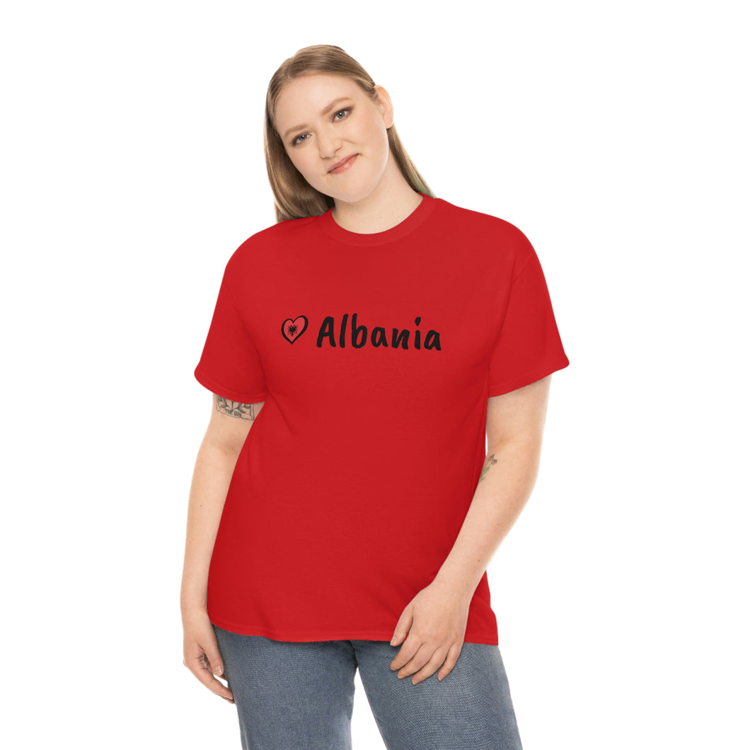 T-shirt en coton Love Albanie pour femmes/hommes