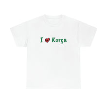 Lade das Bild in den Galerie-Viewer, I Love Korca Baumwoll-T-Shirt für Damen/Herren

