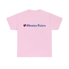 Lade das Bild in den Galerie-Viewer, I Love Albanian Riviera Baumwoll-T-Shirt für Damen/Herren
