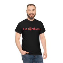 Charger l&#39;image dans la galerie, J&#39;aime Gjirokastra T-shirt en coton pour femmes/hommes

