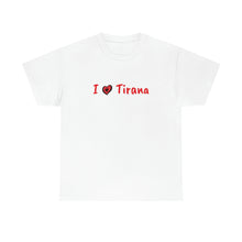 Charger l&#39;image dans la galerie, J&#39;aime Tirana T-shirt en coton pour femmes/hommes
